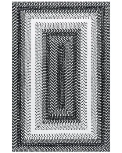 Nuloom Discontinued  Kaila Ombre Bordered Indoor/outdoor Polypropylene & Polyester Area Rug In Black