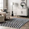 Nuloom Dominique Abstract Checkered Fringe Area Rug