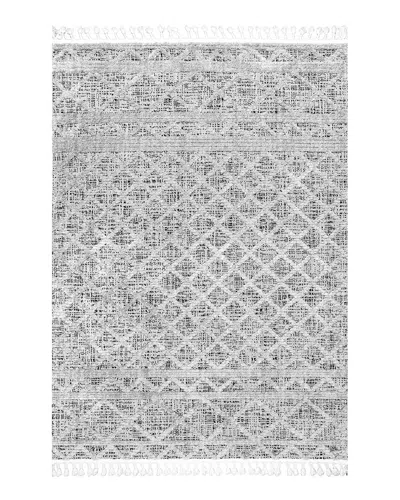 Nuloom Dottie Soft Shaggy Textured Trellis Tassel Rug In Multi