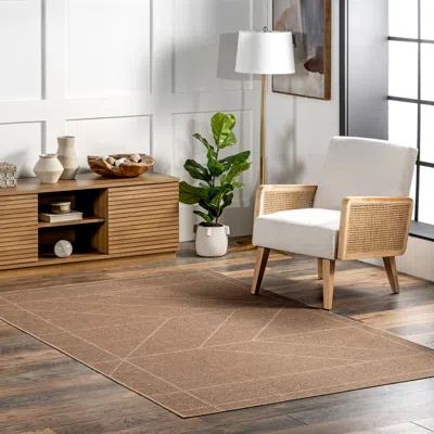 Nuloom Ellen Geometric Easy-jute Machine Washable Area Rug In Blue