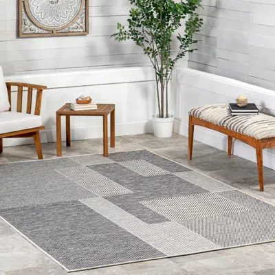 Nuloom Ellowyn Geometric Indoor/outdoor Area Rug In Gray