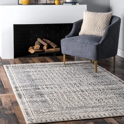 Nuloom Elodie Distressed Diamonds Area Rug In Gray