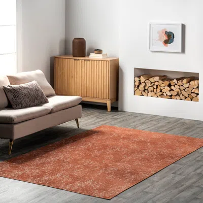 Nuloom Elspeth Casual Faded Machine Washable Area Rug In Orange