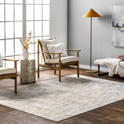 Nuloom Emersyn Contemporary Textured Abstract Crosshatch Area Rug In Brown