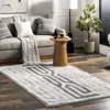 NULOOM ERIKKA GEOMETRIC STRIPES MACHINE WASHABLE AREA RUG