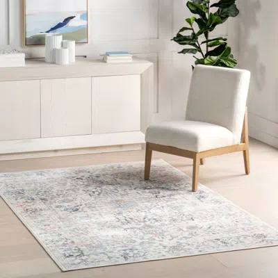 Nuloom Everlee Faded Persian Machine Washable Area Rug In Blue