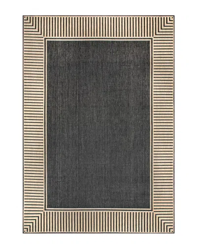 Nuloom Evie Borderflatweave Indoor/outdoor Rug In Grey