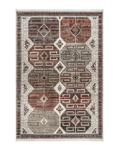 Nuloom Evie Global Inspired Emblem Fringe Rug In Multi