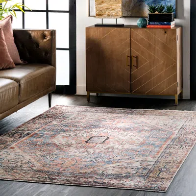 Nuloom Evie Herati Medallion Area Rug In Neutral