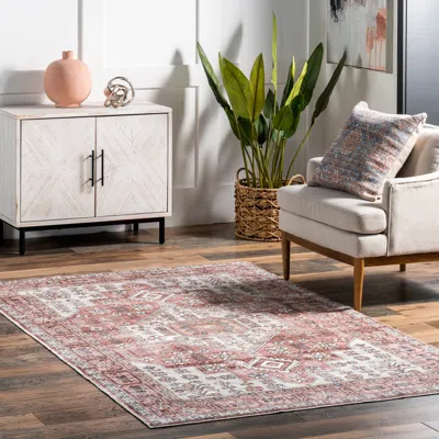 Nuloom Evon Traditional Medallion Machine Washable Area Rug In Multi