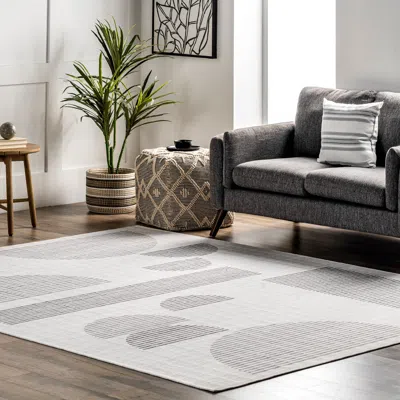 Nuloom Fae Geometric Shapes Machine Washable Area Rug In Gray