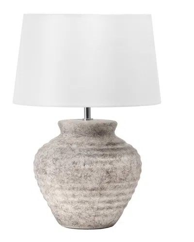 Nuloom Fano 20in Ceramic Ivory Table Lamp In White