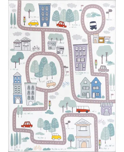 Nuloom Felix Chalea Kids Town Washable 7' X 9' Area Rug In White