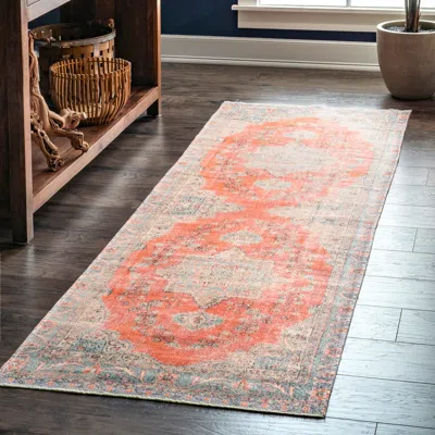 Nuloom Flatweave Medallion Karol Area Rug In Red