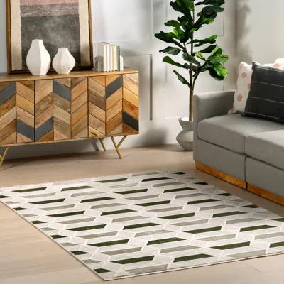 Nuloom Fressia Modern High-low Geometric Area Rug In Gray