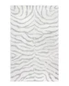Nuloom Hand Tufted Plush Zebra Rug In Grey