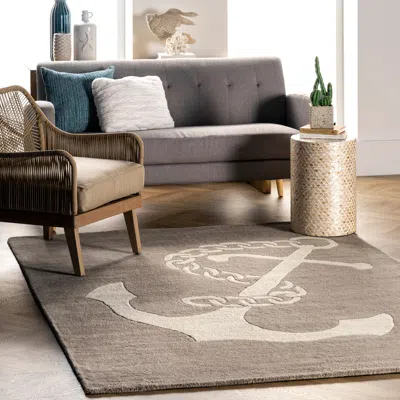 Nuloom Hand Tufted Set Sail Area Rug In Gray