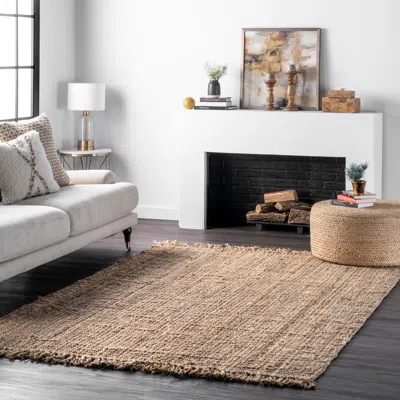 Nuloom Hand Woven Chunky Loop Jute In Brown