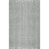 Nuloom Hand Woven Chunky Loop Jute Rug In Gray