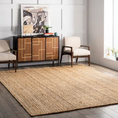 Nuloom Hand Woven Rigo Jute Rug In Black