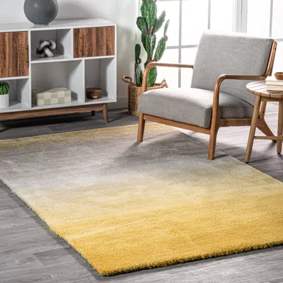 Nuloom Handmade Ombre Shag Area Rug In Yellow