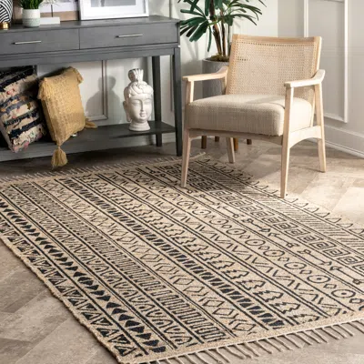 Nuloom Harmoni Ethnic Stripes Area Rug In Black