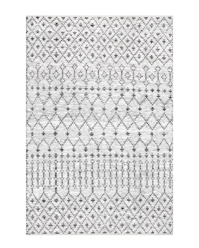 Nuloom Hartford Leather Moroccan Flatweave Rug In Ivory