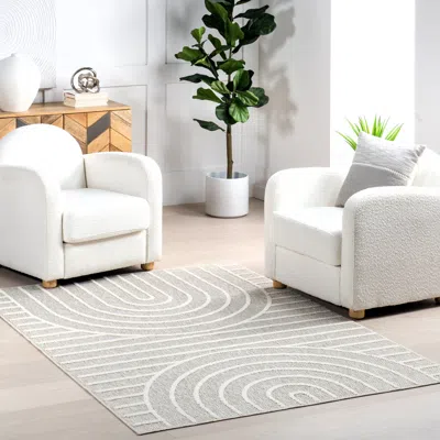 Nuloom Hartlyn Modern Arches Machine Washable Area Rug In White