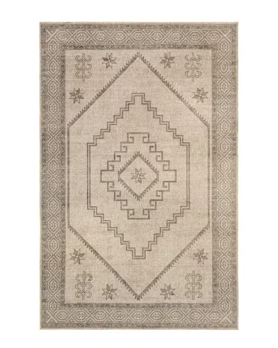 Nuloom Hilda Medallion Easy-jute Machine Washable Area Rug In Beige