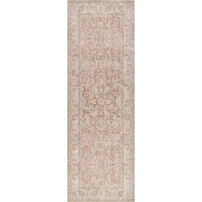 Nuloom Hillstone Collection Traditional Vintage Medallion Area Rug In Pink