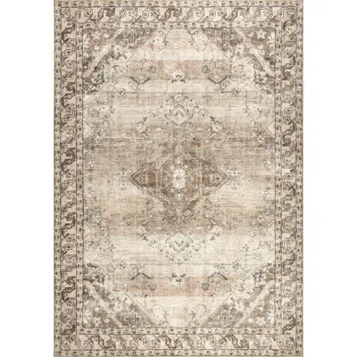 Nuloom Hillstone Collection Traditional Vintage Medallion Area Rug In Neutral
