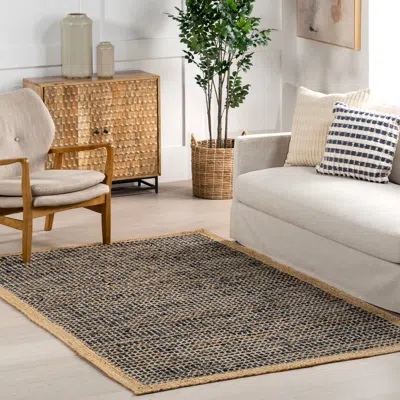 Nuloom Hollis Mini Checkered Cotton Blend Area Rug In Gray
