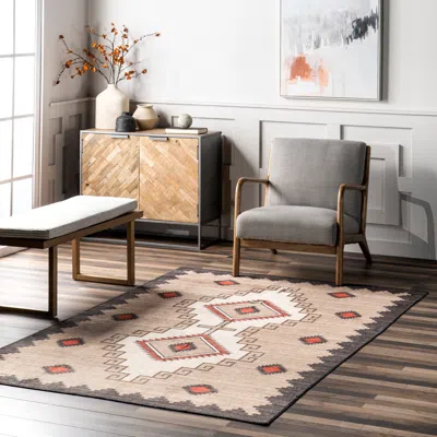 Nuloom Imelda Aztec Machine Washable Area Rug In Brown