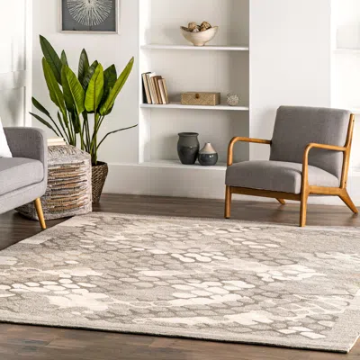 Nuloom Jae Transitional Pebbles Wool Area Rug In Gray