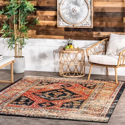 Nuloom Jane Vintage Floral Indoor/outdoor Area Rug In Blue