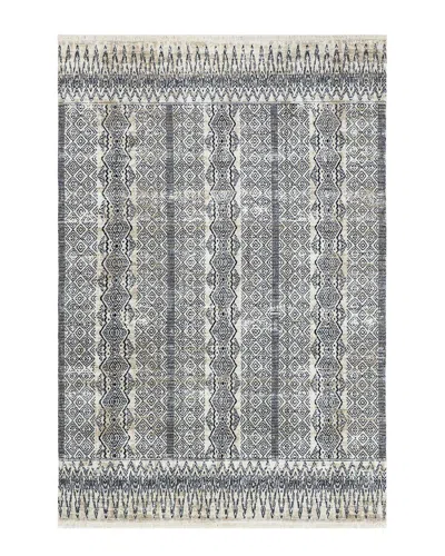 Nuloom Janene Tribal Banded Fringe Area Rug In Blue