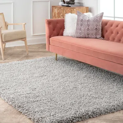 Nuloom Janine Plush Shag Area Rug In Gray