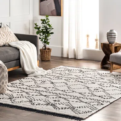 Nuloom Jaycee Abstract Soft Shaggy Textured Fringe Area Rug In Neutral