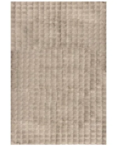 Nuloom Jeni Solid Faux Rabbit Machine Washable Area Rug In Beige