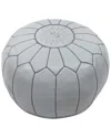 Nuloom Jerrie Moroccan Leather Ottoman