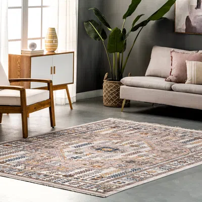 Nuloom Jocelyn Global Inspired Medallion Fringe Area Rug In Multi