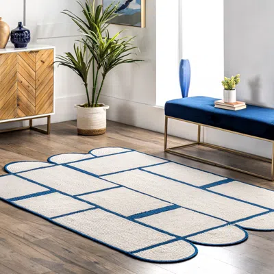 Nuloom Jolynn Modern Braided Shapes Area Rug In White