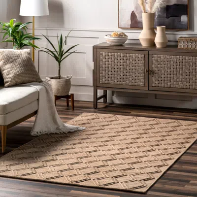Nuloom Jovianne Textured Lattice Area Rug In Brown