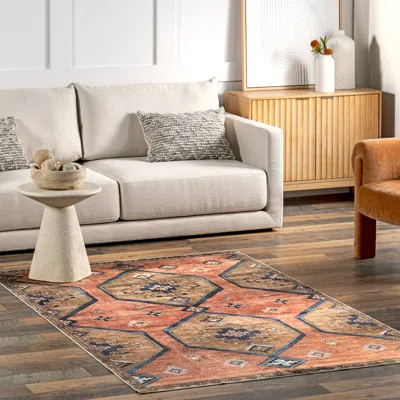 Nuloom Judy Traditional Persian Machine Washable Area Rug In Orange