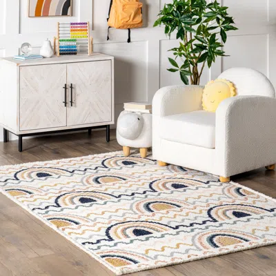 Nuloom Kaarina Multi Rainbow Kids Fringe Area Rug