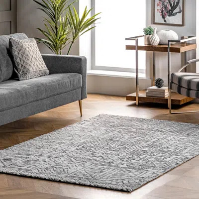 Nuloom Kaitlyn Textured Tribal Motif Area Rug In Gray