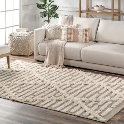 Nuloom Kandice Contemporary Trellis Wool Blend Area Rug In Blue