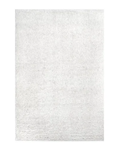Nuloom Kara Solid Shag Ivory Rug In White
