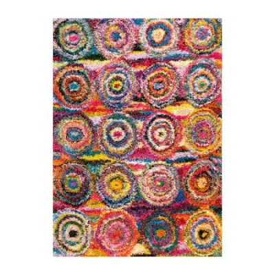 Nuloom Kindra Circles Shaggy Rectangular Rug In Multi