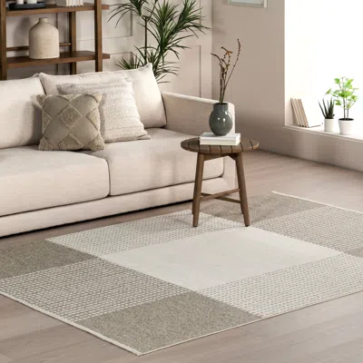 Nuloom Kirby Plaid Reversible Machine Washable Area Rug In Gray